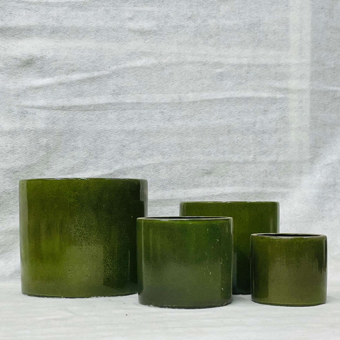 Ceramic Pot : CAPPL - Green Color Big Size (Set of 4)