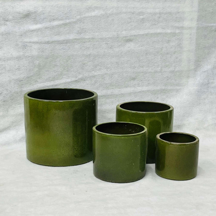 Ceramic Pot : CAPPL - Green Color Big Size (Set of 4)