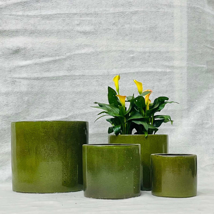 Ceramic Pot : CAPPL - Green Color Big Size (Set of 4)