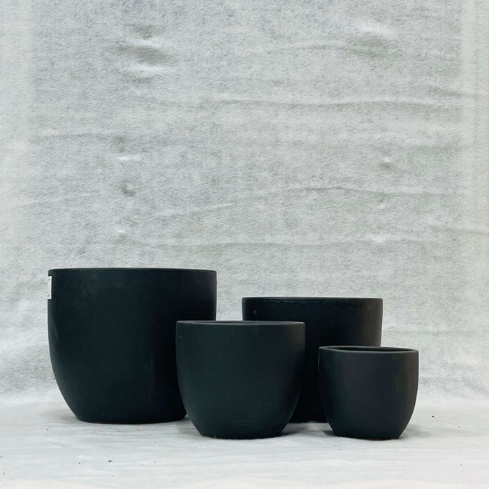 Ceramic Pot : CAPPL - Matt Black Color Big Size (Set of 4)