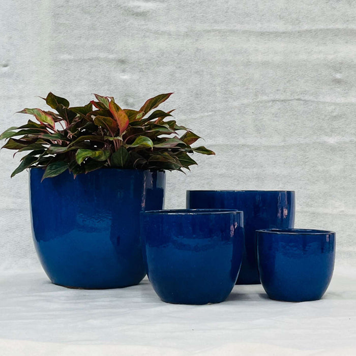 Ceramic Pot : CAPPL - Blue Color Big Size (Set of 4)