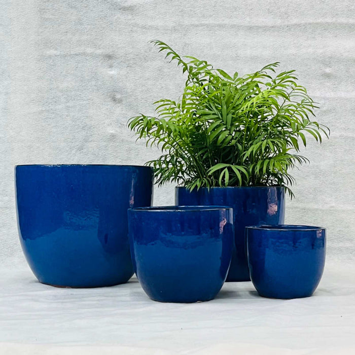 Ceramic Pot : CAPPL - Blue Color Big Size (Set of 4)