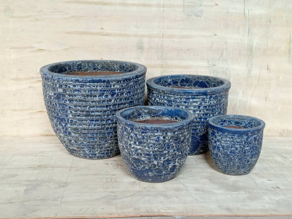 Ceramic Pot CAPPL-10165 Angkor Blue (S/4)
