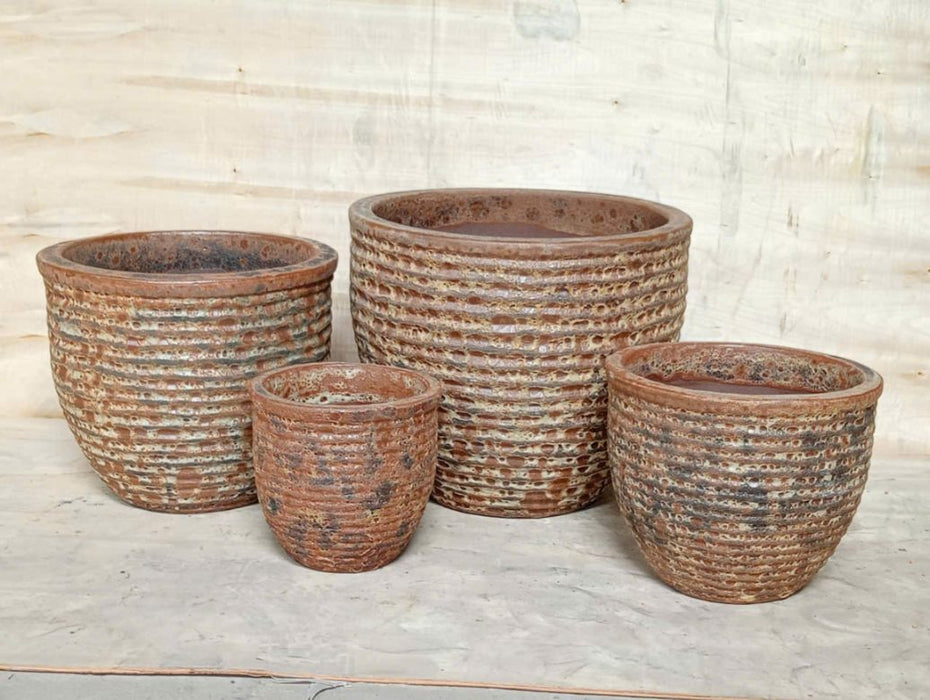 Ceramic Pot CAPPL-10165 Angkor Brown (S/4)