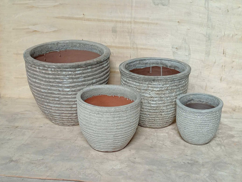 Ceramic Pot CAPPL-10165 Angkor Cream (S/4)