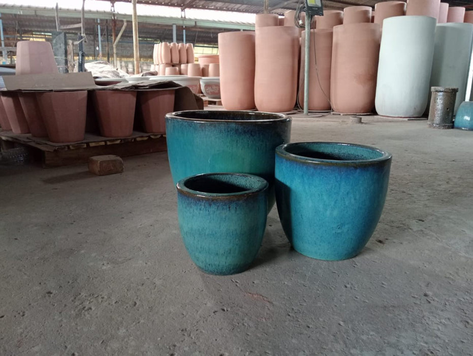 Ceramic Pot CAPPL-993 Jade (S/3)