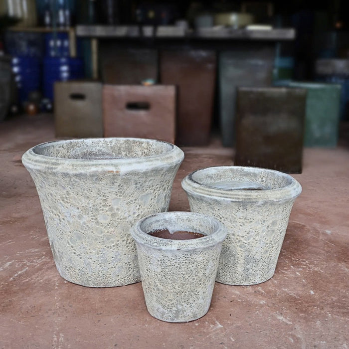 Ceramic Pot CAPPL-10156 Angkor cream (S/3)