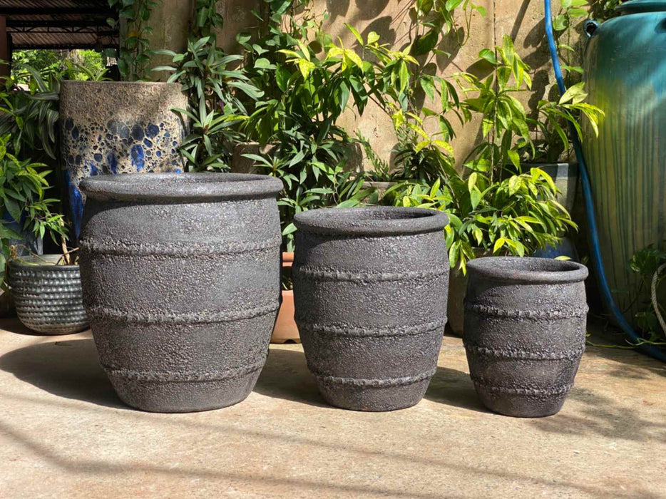 Ceramic Pot CAPPL-1011 Angkor Black (S/3)