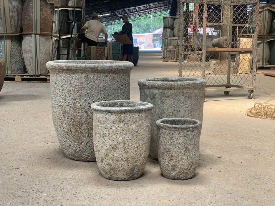 Ceramic Pot CAPPL-10241 Angkor Cream (S/4)