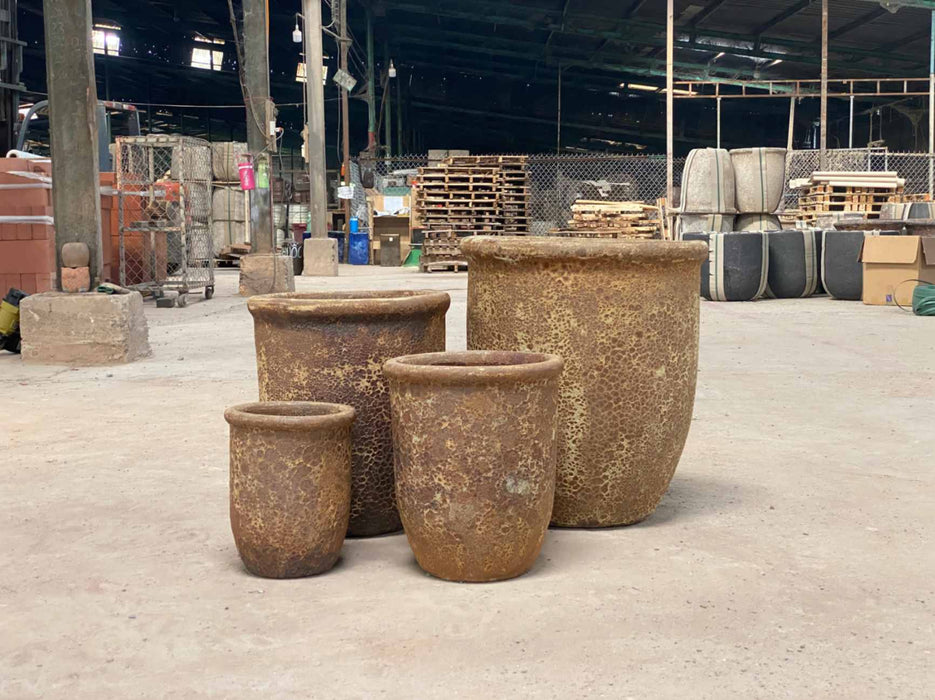 Ceramic Pot CAPPL-10241 Angkor Brown (S/4)