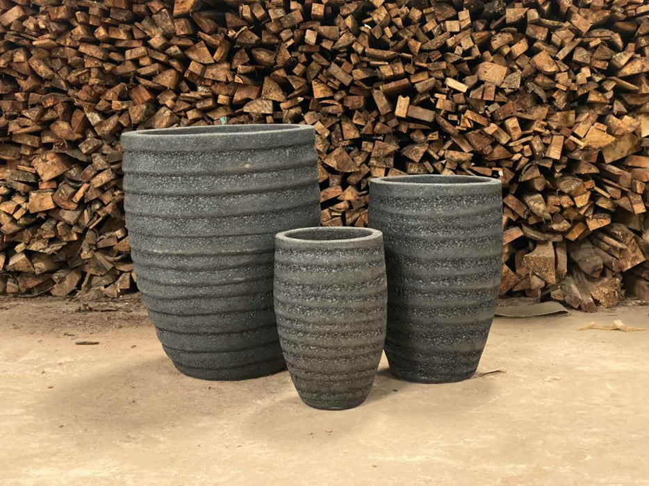 Ceramic Pot CAPPL-1064 Angkor Black (S/3)