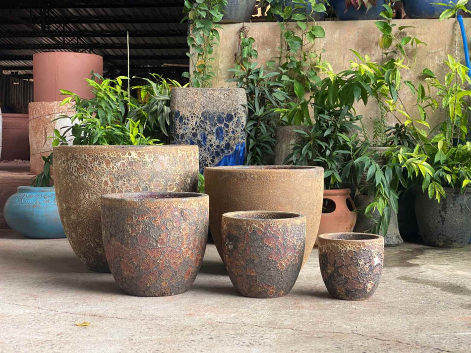 Ceramic Pot CAPPL-10209 Angkor Brown (S/5)
