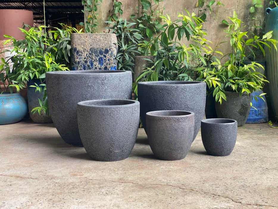 Ceramic Pot CAPPL-10209 Angkor black (S/5)