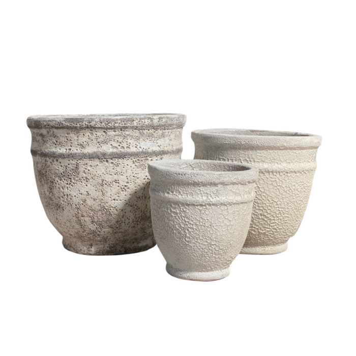 Ceramic Pot CAPPL-1161 Angkor Cream (S/3)