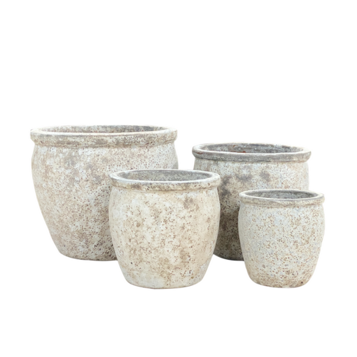 Ceramic Pot CAPPL-1066 Angkor cream (S/4)