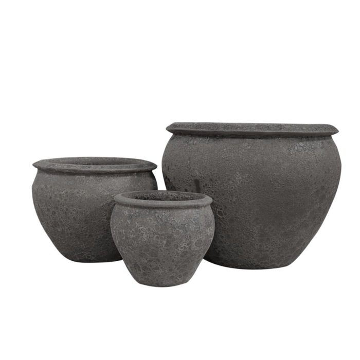 Ceramic Pot CAPPL-1090 Angkor black (S/3)