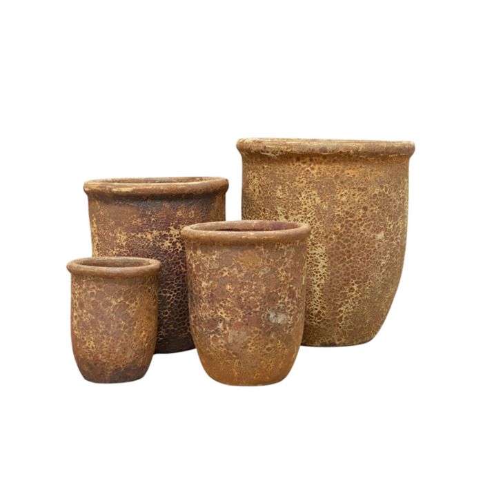 Ceramic Pot CAPPL-10241 Angkor Brown (S/4)