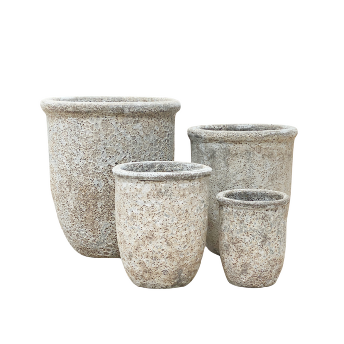 Ceramic Pot CAPPL-10241 Angkor Cream (S/4)