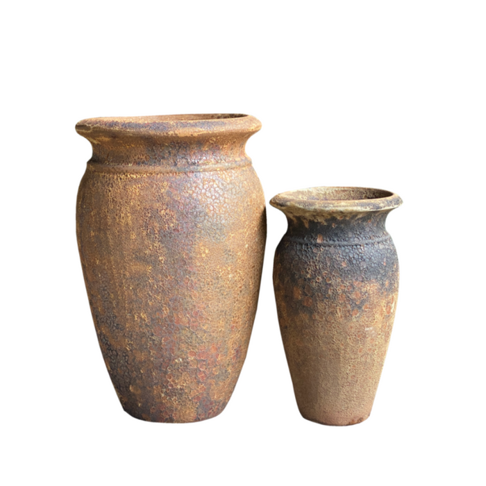 Ceramic Pot CAPPL-10244 Angkor Brown  (S/2)