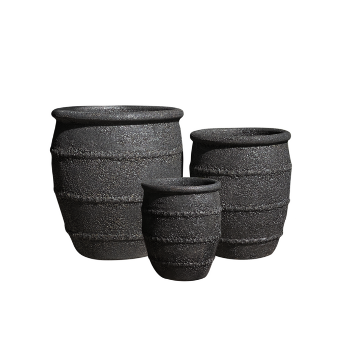 Ceramic Pot CAPPL-1011 Angkor Black (S/3)