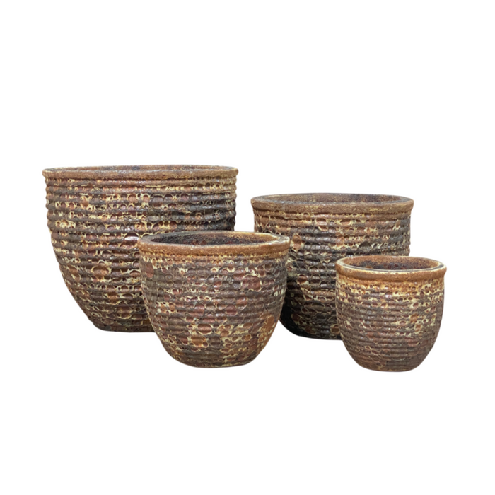 Ceramic Pot CAPPL-10165 Angkor Brown (S/4)