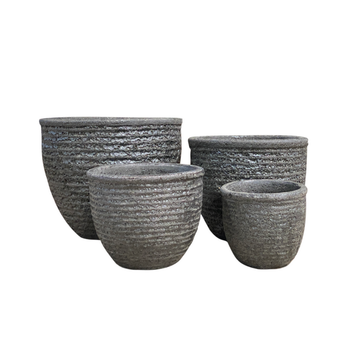 Ceramic Pot CAPPL-10165 Angkor Black (S/4)