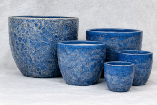 Ceramic Pot CAPPL-10209 Angkor Blue (S/5)