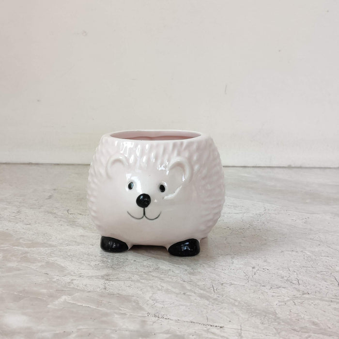 Happy Hedgehog Ceramic Planter