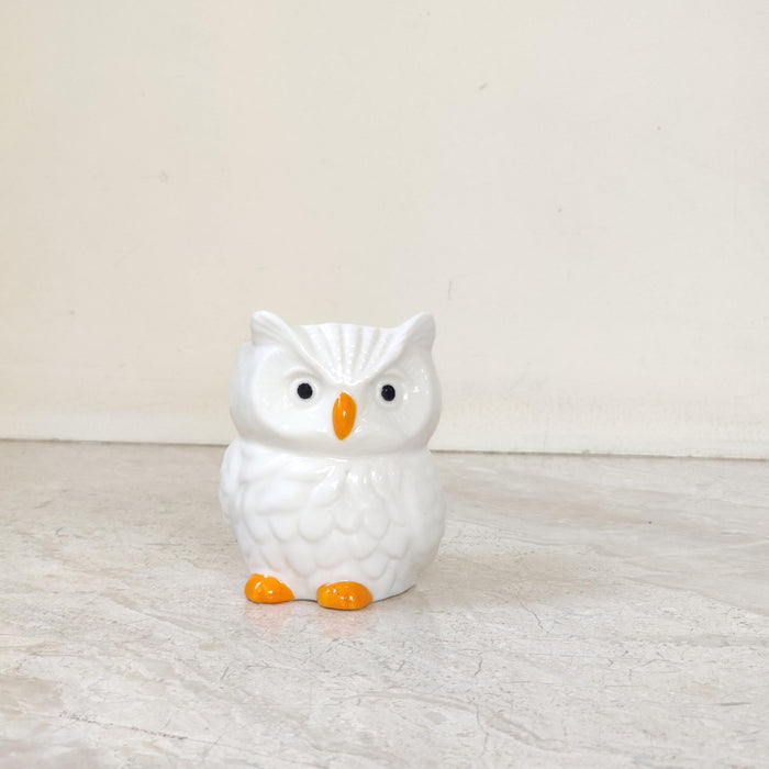 Snowy Owl Ceramic Planter