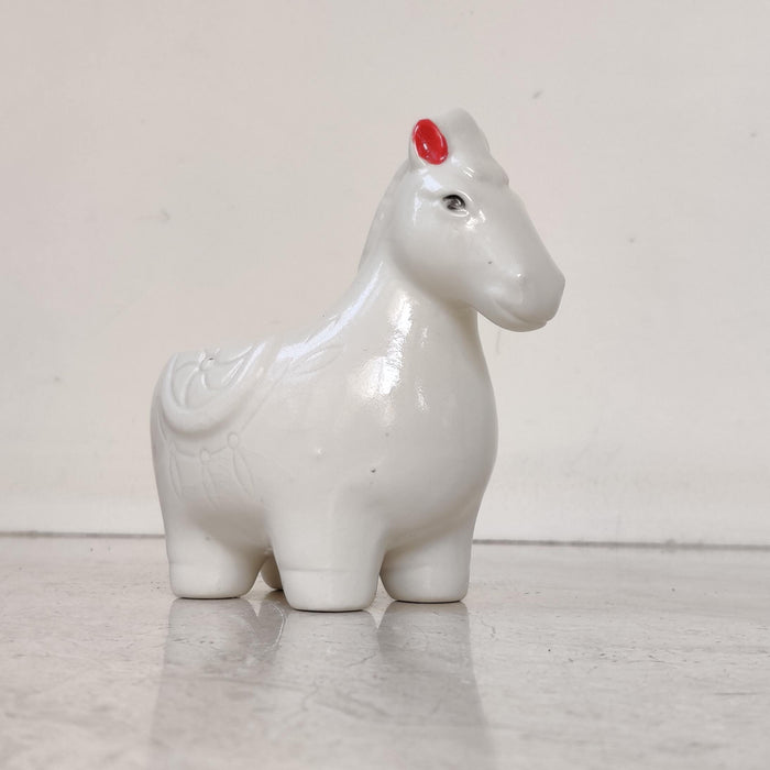 Royal White Horse Ceramic Planter