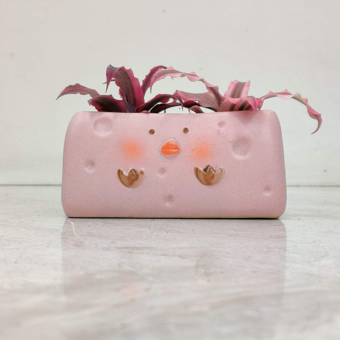 Pink Chick Ceramic Planter