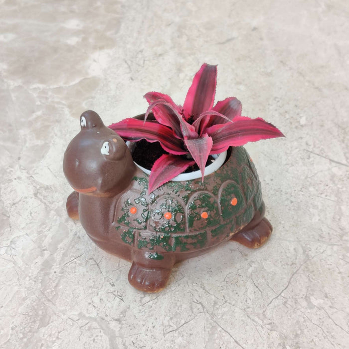 Happy Turtle Ceramic Planter