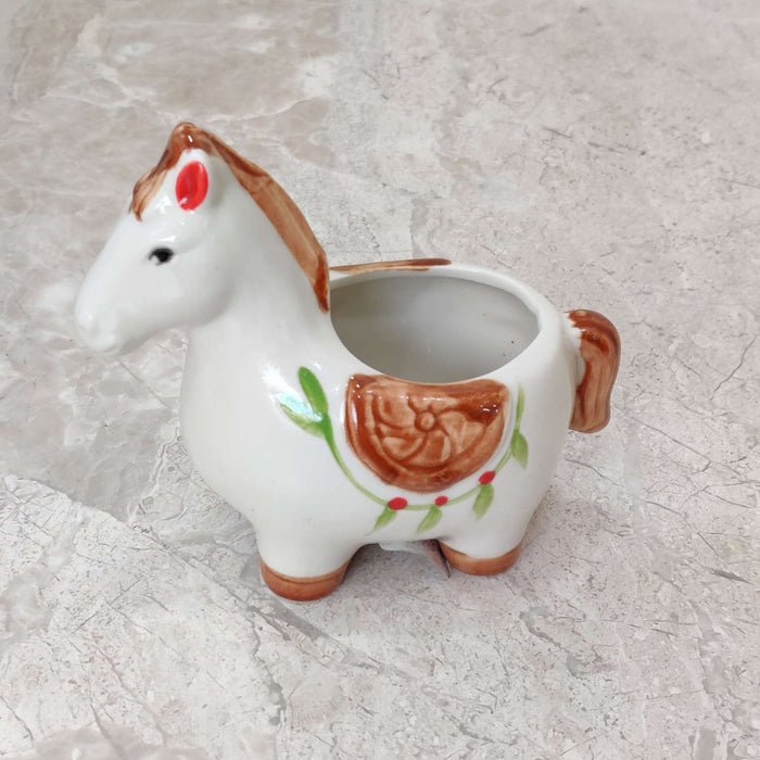 White Pony Ceramic Planter