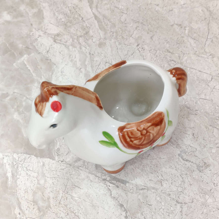 White Pony Ceramic Planter