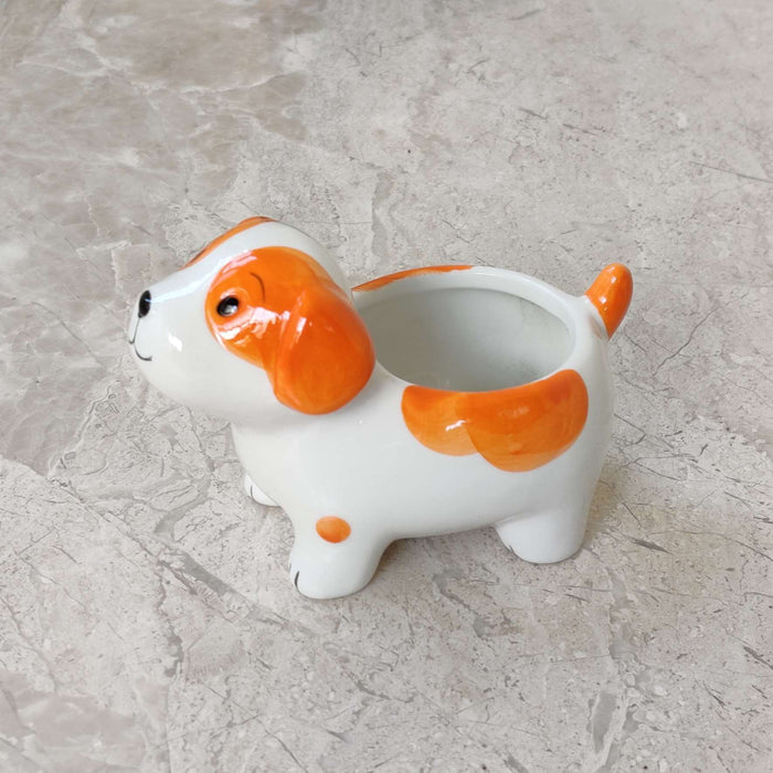 Happy Puppy Ceramic Planter