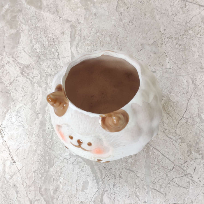 Fluffy Highland Cow Ceramic Planter