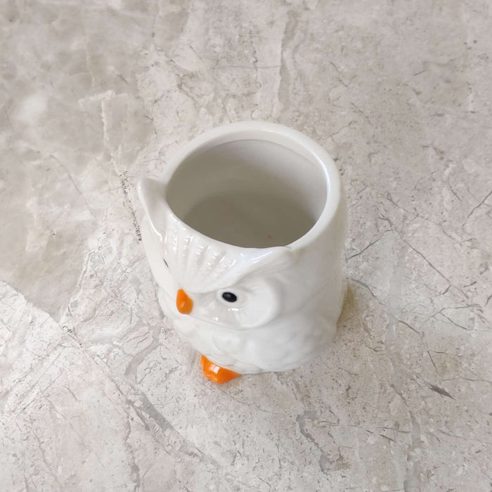 Snowy Owl Ceramic Planter
