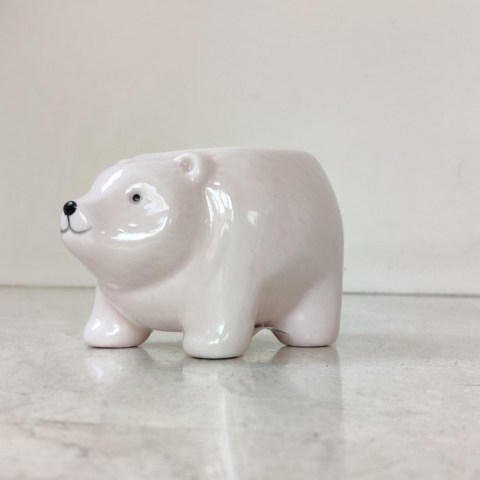 Polar Bear Ceramic Planter
