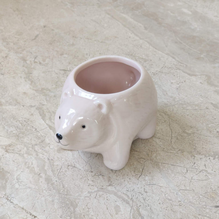 Polar Bear Ceramic Planter