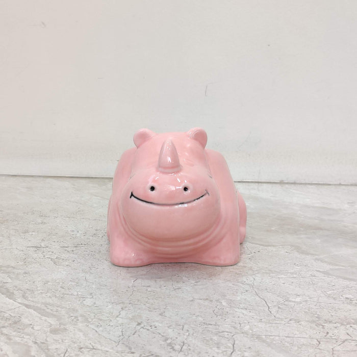 Blush rhino ceramic planter for succulents and small indoor plants