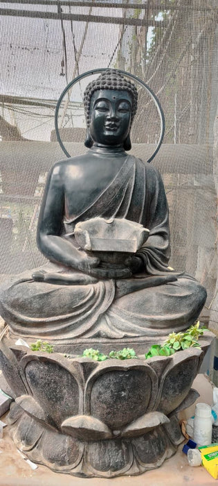 Weather resistant Buddha statue suitable for outdoor garden decor