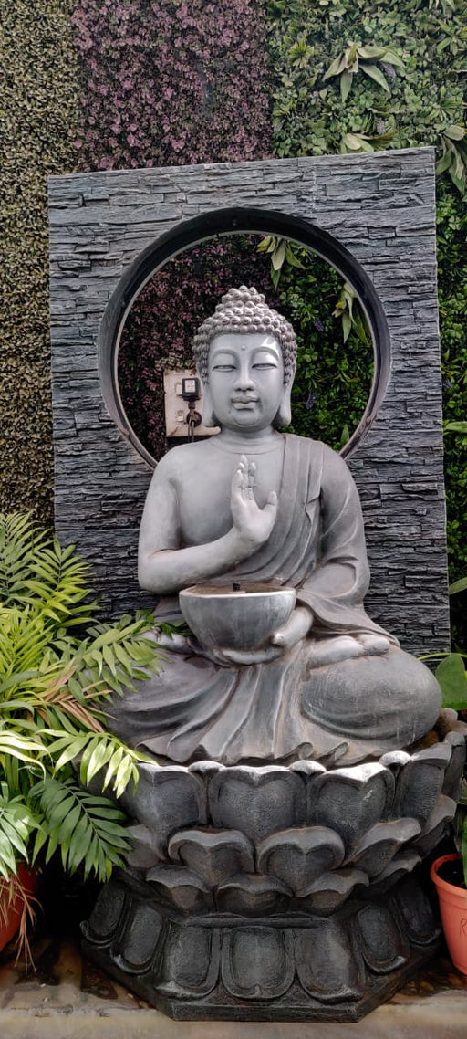 Handcrafted Buddha garden statue with stone finish