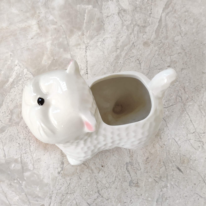 Ceramic playful kitten pot HN207 for tabletop and shelf display