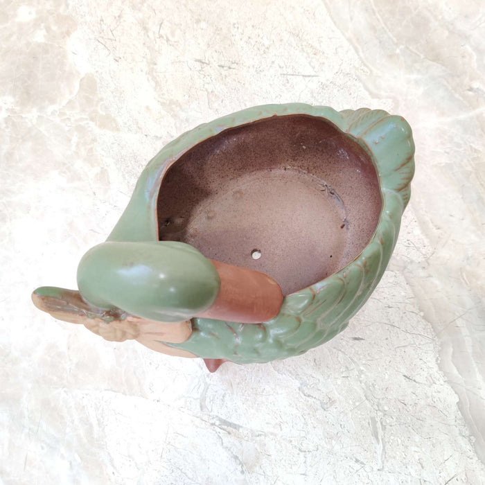 Decorative swan ceramic planter ideal for succulents and small indoor plants