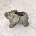 Decorative vintage green elephant ceramic planter