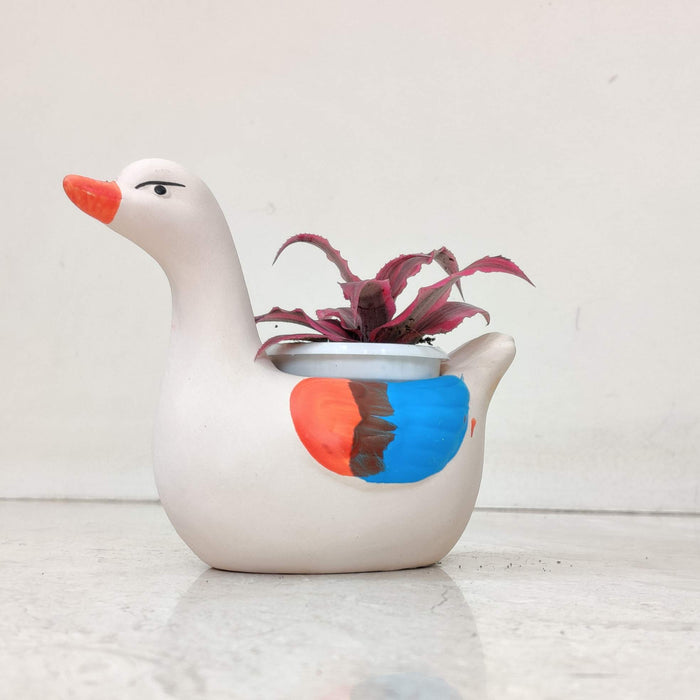 Goose ceramic planter gift for plant lovers and home decor enthusiasts