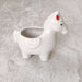 Elegant white horse ceramic planter for home and office decor