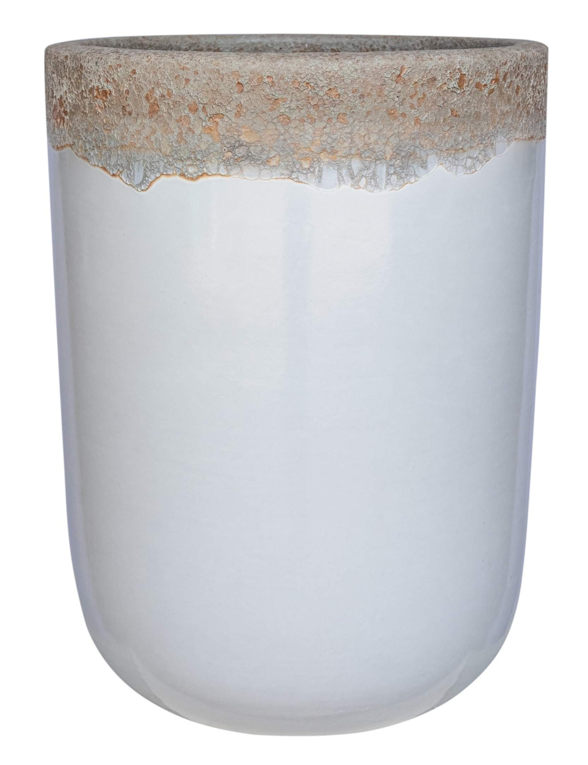 Buy White Ceramic Pot with Volcanic Rim | Modern Large Planter Set Of 3 ...