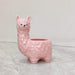 Pink alpaca ceramic planter for succulents and small indoor plants