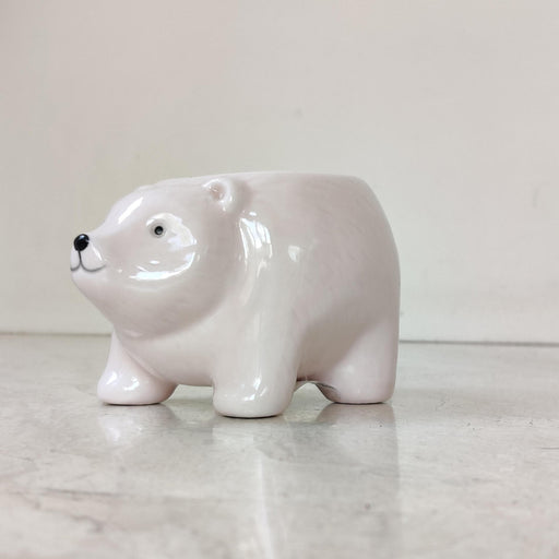 Polar bear ceramic planter for succulents and small indoor plants